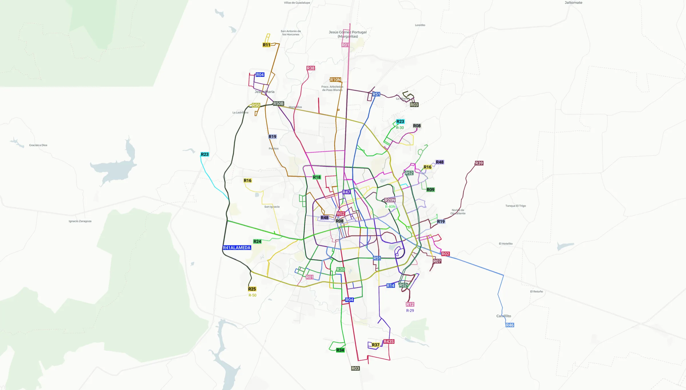 GTFS / Rutas de transporte concesionado - Aguascalientes, Agusacalientes