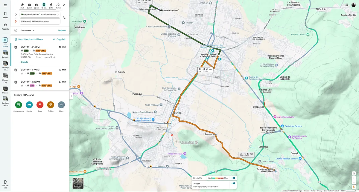 Transporte público de Zamora ya se puede consultar en Google Maps