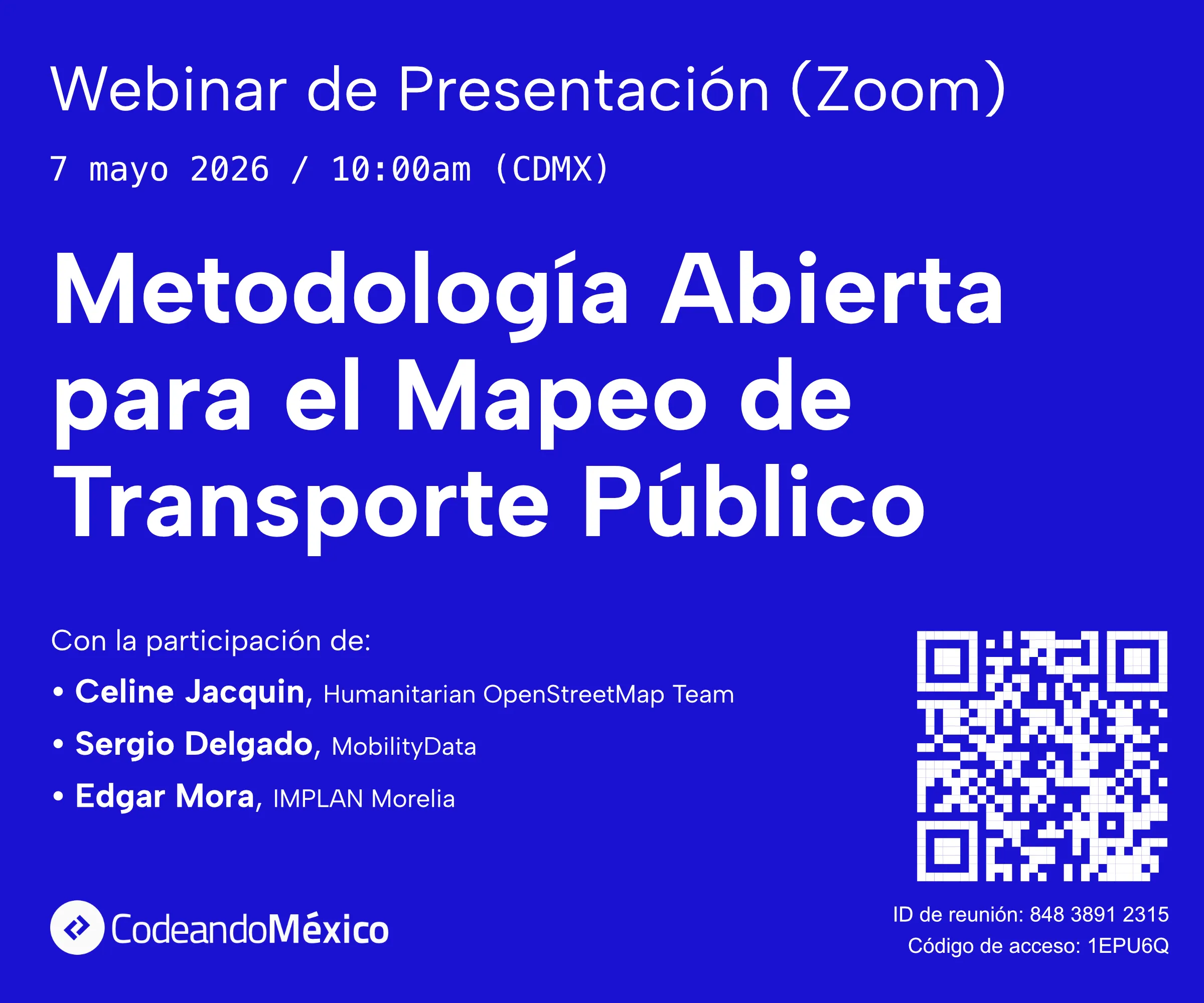 Webinar de presentación de la Metodología Abierta para el Mapeo de Transporte Público