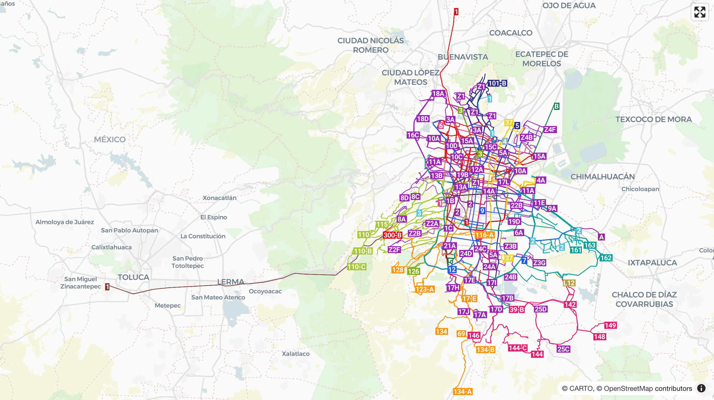 GTFS / Rutas de transporte colectivo - Ciudad de México, Ciudad de México